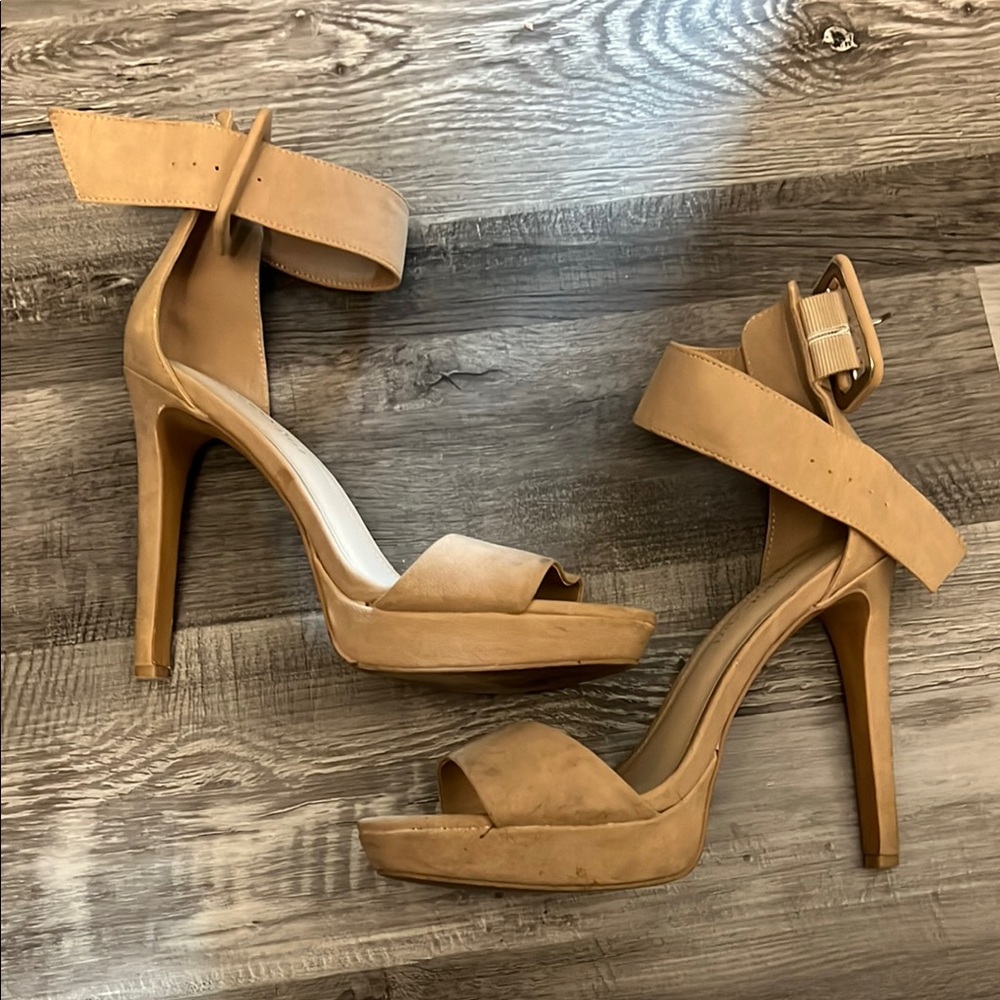Elegant Tan High Heel Sandals